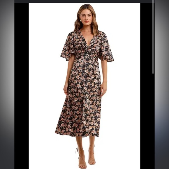 Acler Tippet Dress in Midnight Wallpaper - Picture 3 of 16